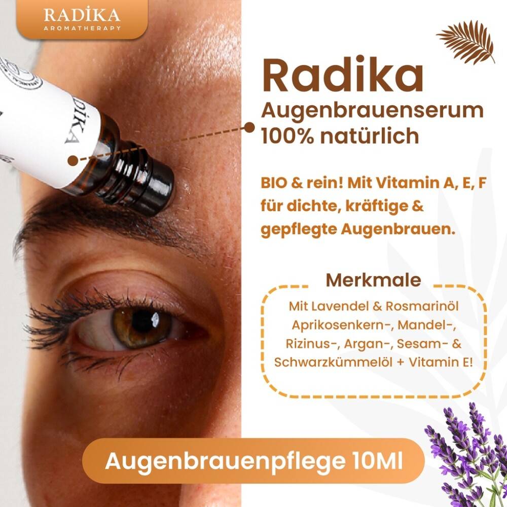 Augenbrauenserum,Vitamin A-E-F, 100% Rein, BIO, natürlich, 10 ml