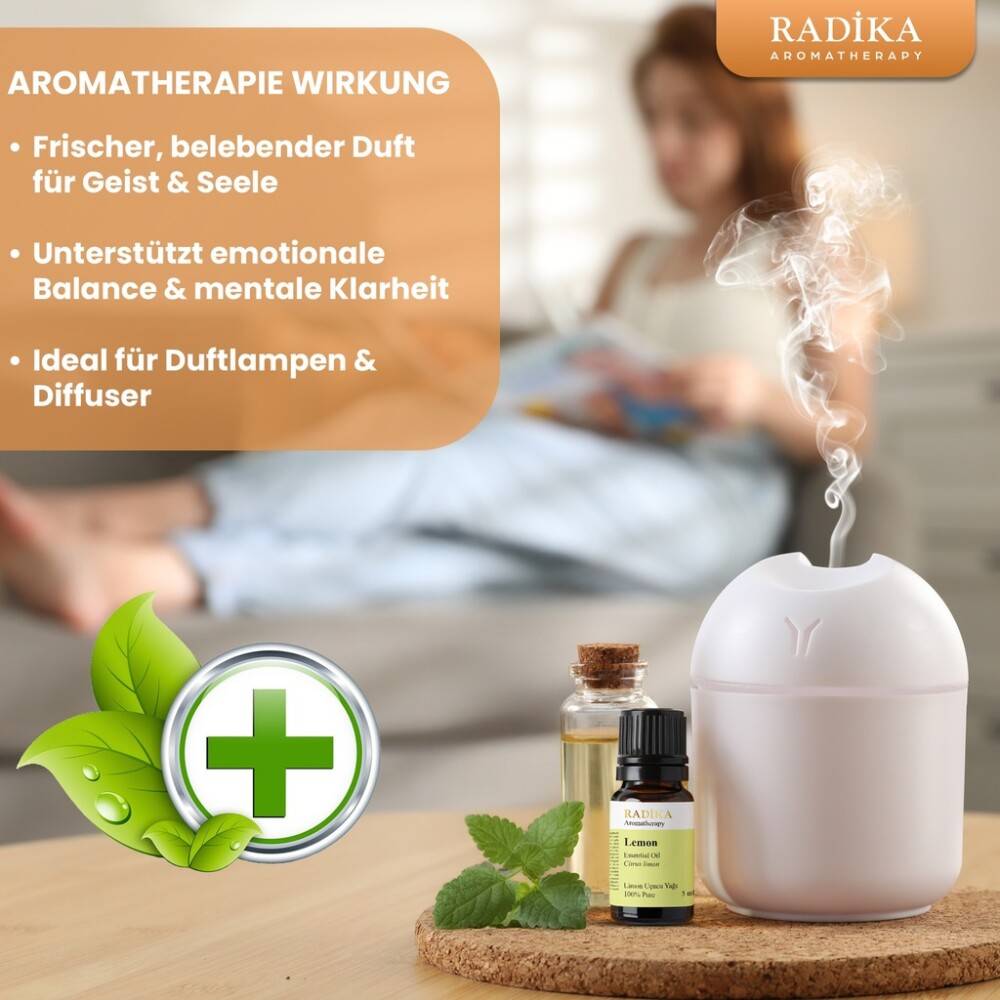 Zitronenöl, ätherisches Öl, 100% Rein, BIO, natürlich, 10 ml