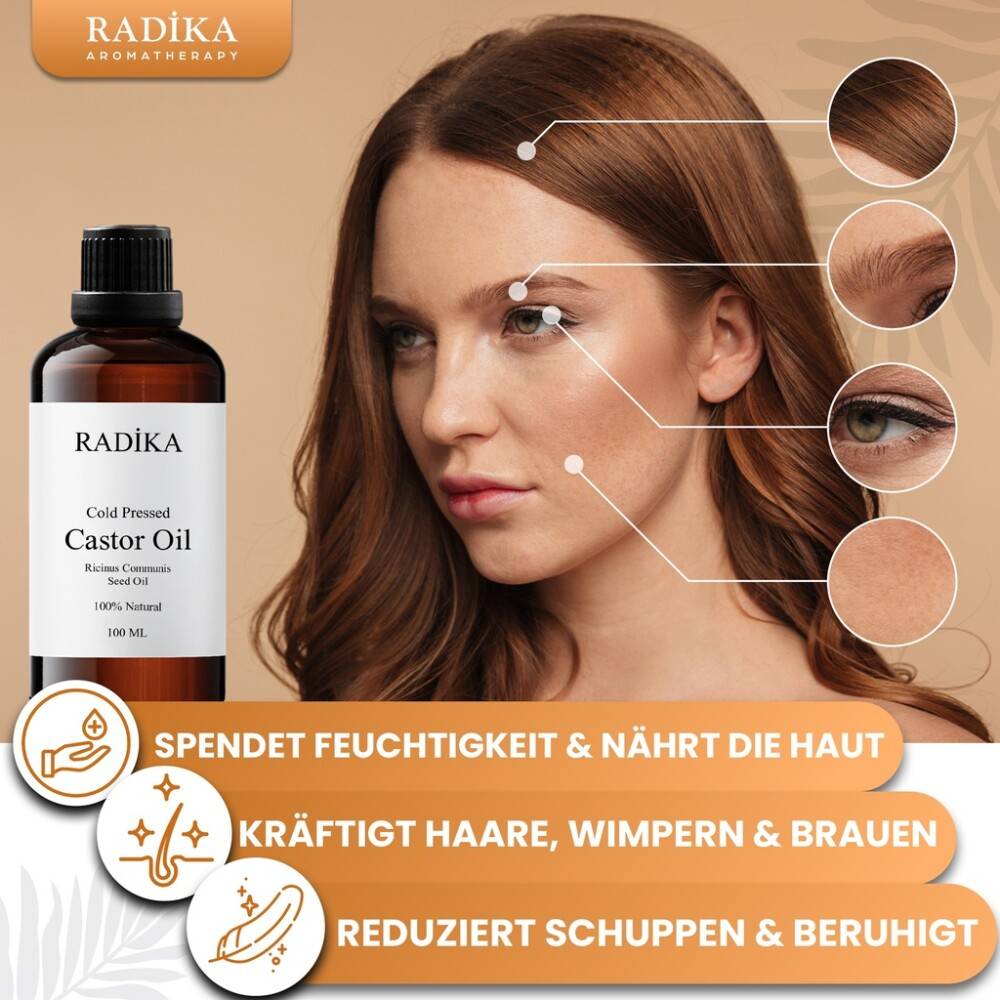 Rizinusöl, ätherisches Öl, 100% Rein, BIO, natürlich, 100 ml