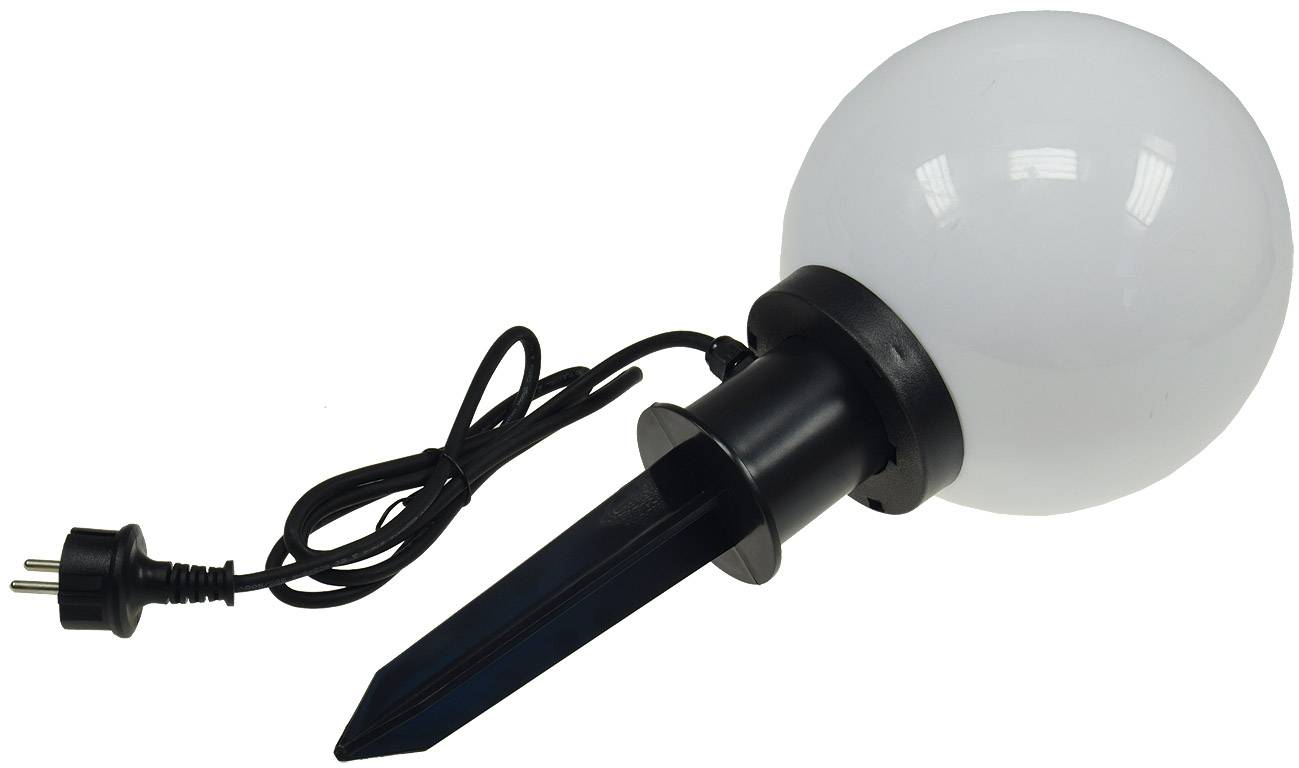 ChiliTec 22313 Garten Kugelleuchte Erdspieß "CT-GL20cm" IP44, 230V, 1,5m Kabel, E27 Fassung