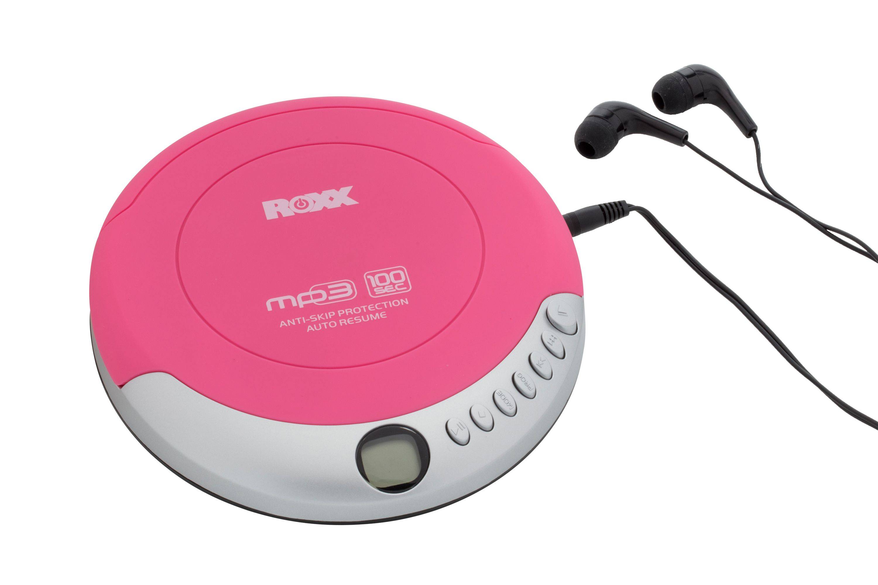 ROXX PCD 501 Tragbarer MP3-CD-Player mit Anti-Schock | LCD-Display, Wiederholfunktion, Stereokopfhöreranschluss