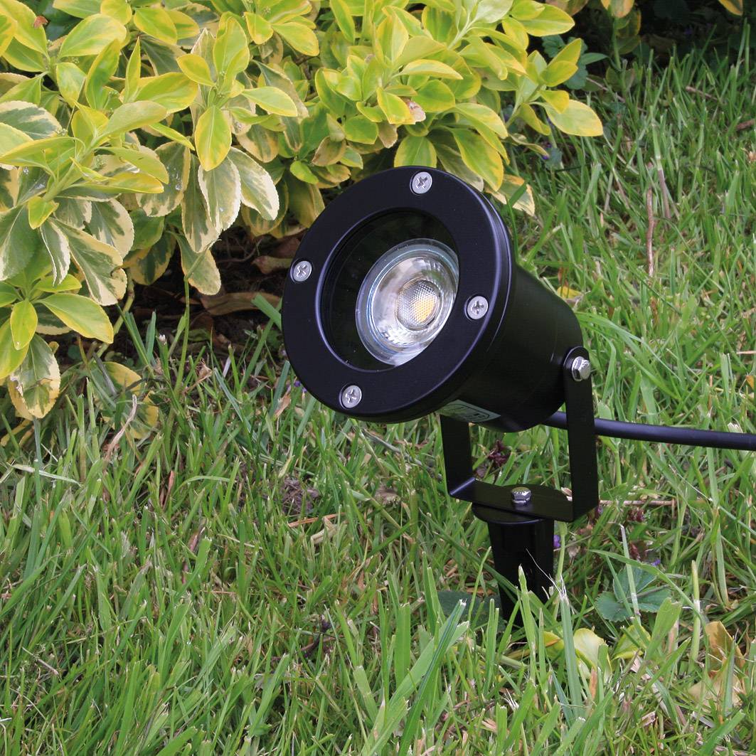 ChiliTec 21750 Gartenleuchte "CT-GS10", schwarz 230V, 1,5m Kabel+Erdspieß, GU10 Fassung
