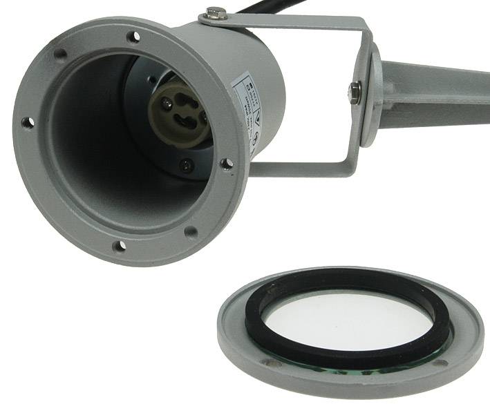 ChiliTec Gartenleuchte CT-GS10, silbergrau 230V, 1,5m Kabel+Erdspieß, GU10 Fassung