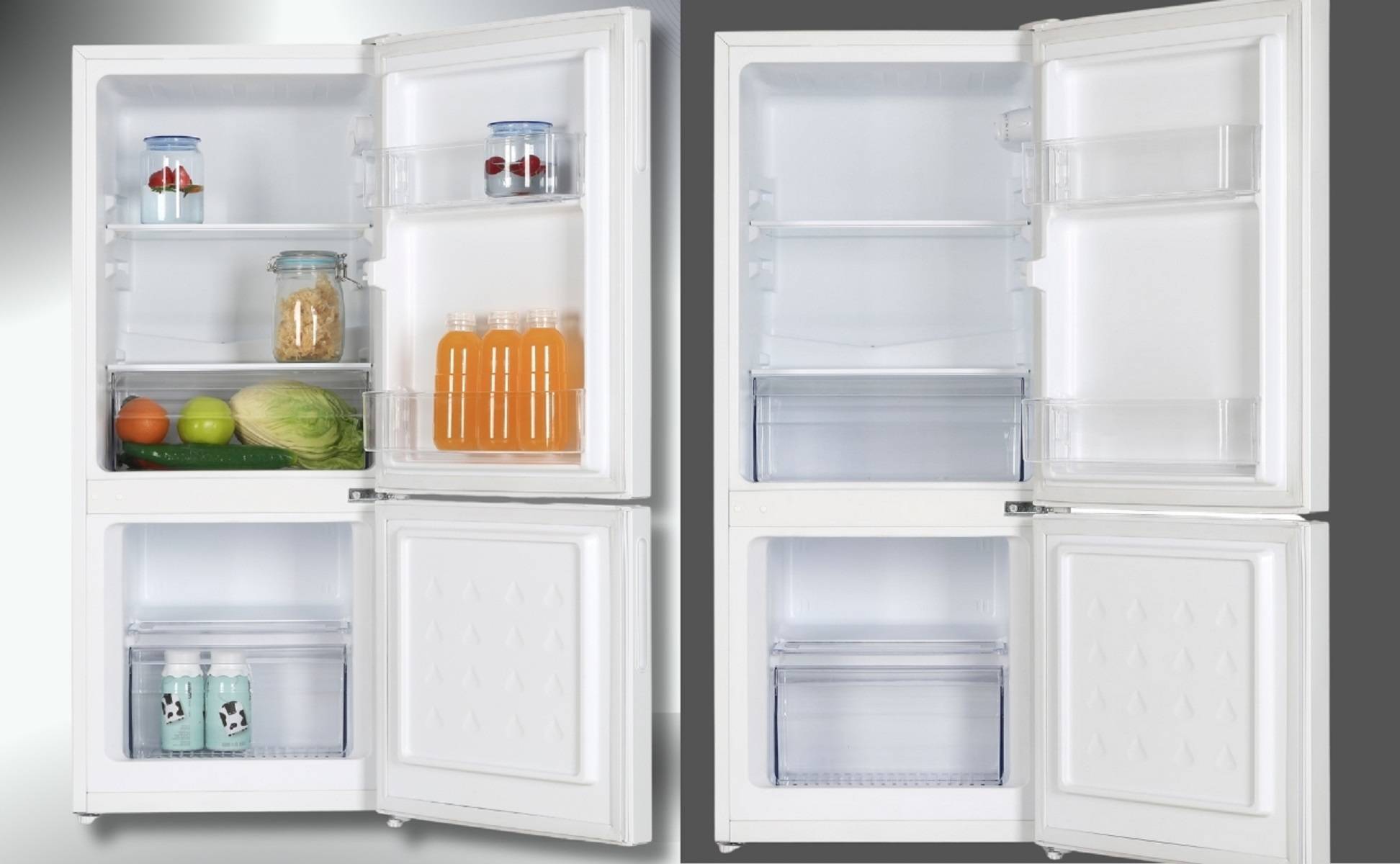 PKM Kühlgefrierkombination KHKG117EW mit Gefrierfach 117 L – 39 dB, LED, Weiß