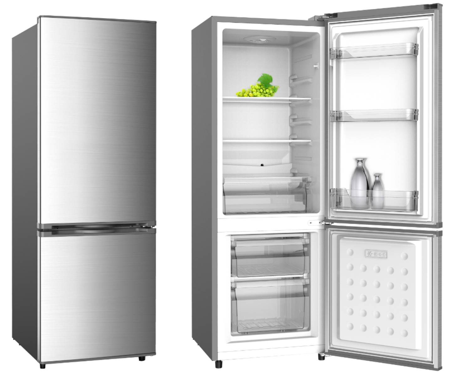 PKM Kühlgefrierkombination KHKG173IXC Inox 161L Kühlschrank LED