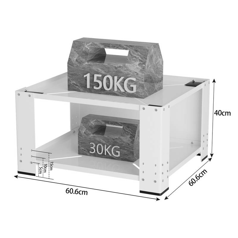Doppel Waschmaschinen Untergestell für Trockner/Kühlschrank Unterbausockel Podest 60.6x60.6x40cm