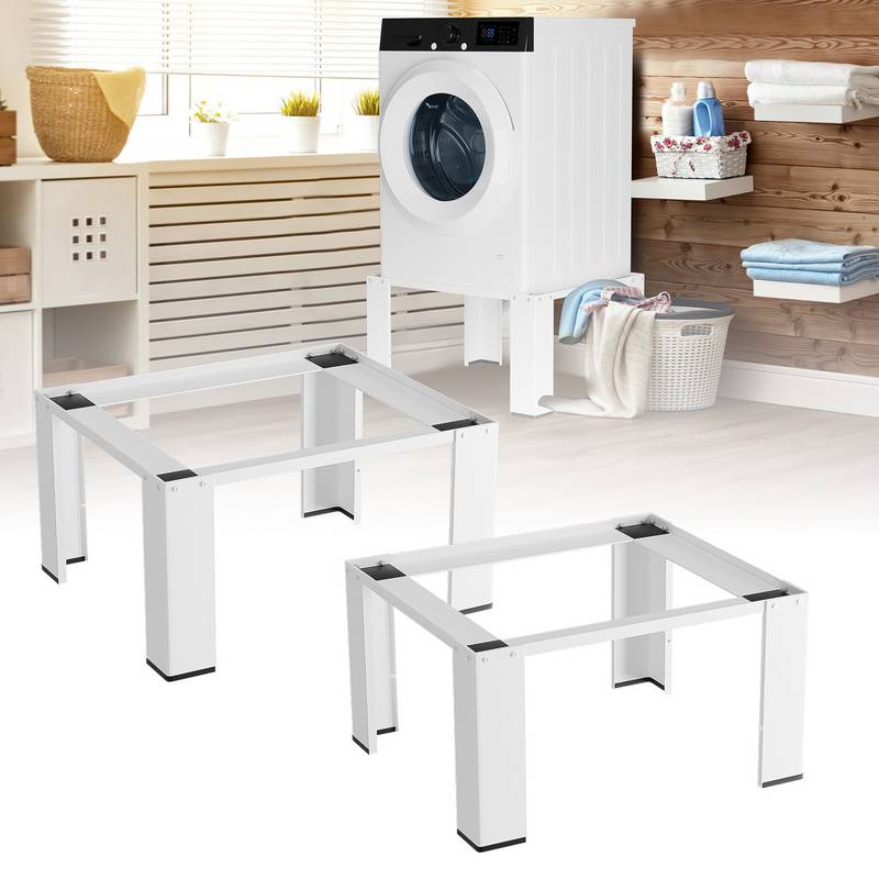 2X Waschmaschinen Untergestell aus Stahl bis 100kg Waschmaschinen Unterschrank Waschmaschinen Sockel für Trockner/Kühlschrank