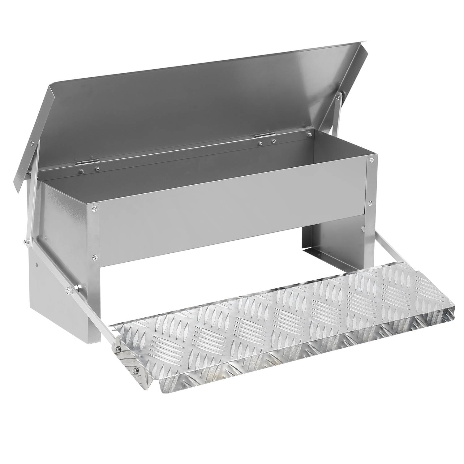 4x Automatischer Futtertröge, 5KG Futterautomat hühner Futterautomaten mit Selbstöffnend Pedal, Hühner Futterautomat, Futterspender Tröge für Ge