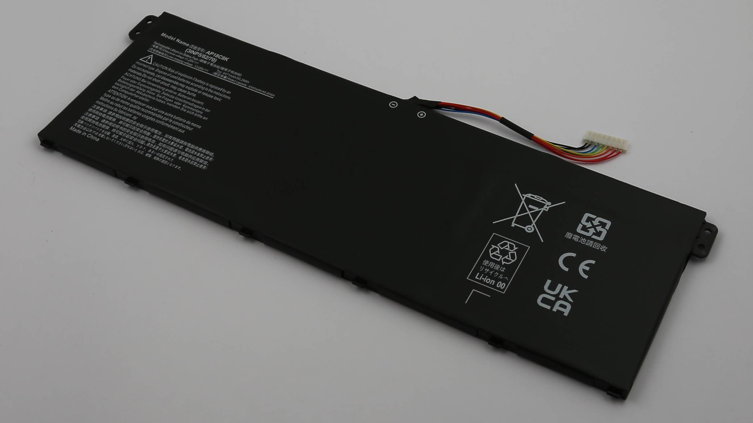 Akku passend für ACER Aspire 5 A515-45, Li-Polymer, 11,25V, 4471mAh, 50,3Wh, ohne Werkzeug