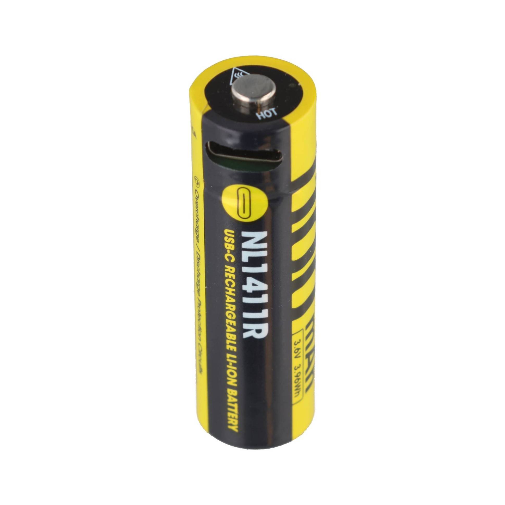 Li-Ion Akku 14500, Typ NL1411R, 3,6V 1100mAh, mit USB-C-Ladeanschluss, 50,3 x 14,5mm