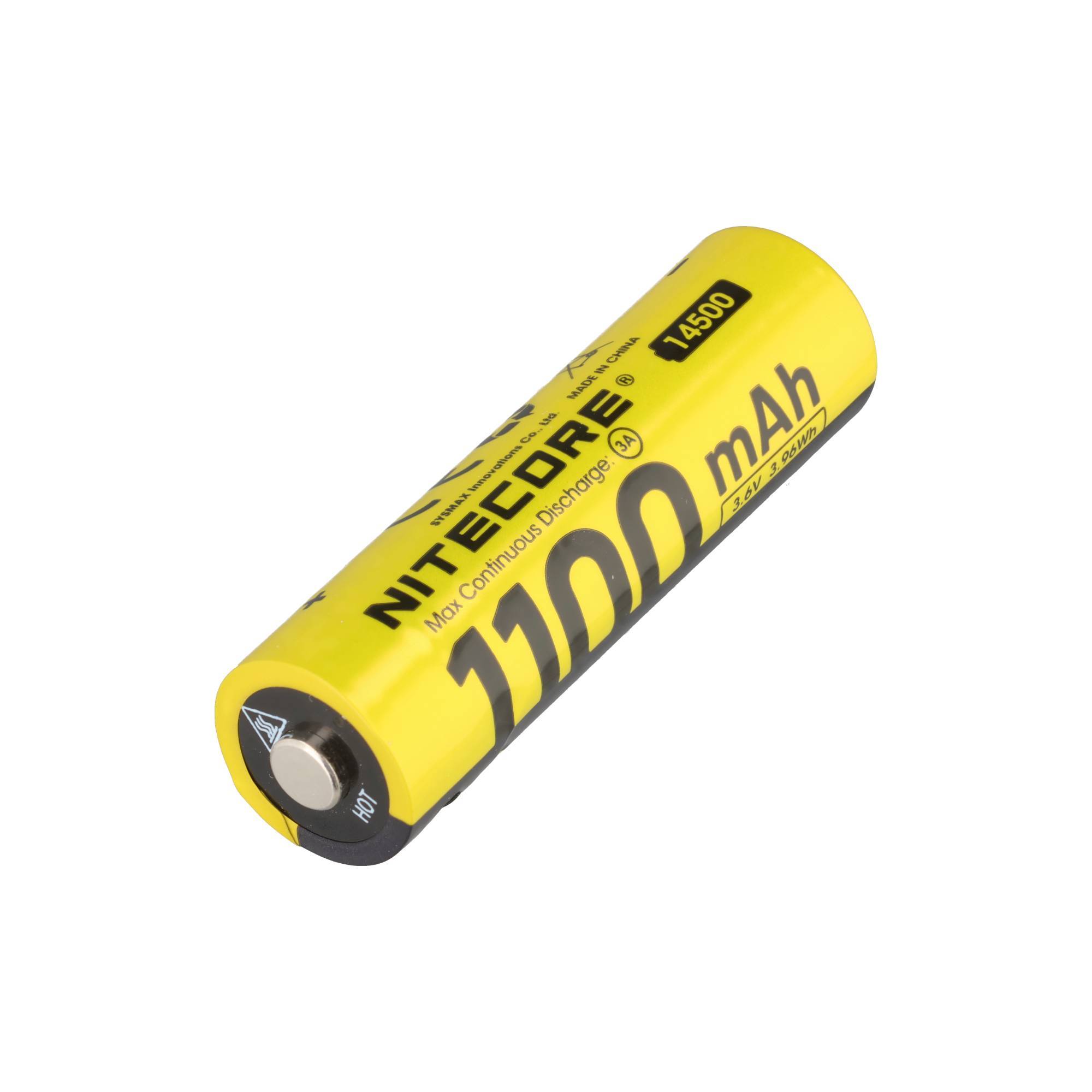 Li-Ion Akku 14500, Typ NL1411R, 3,6V 1100mAh, mit USB-C-Ladeanschluss, 50,3 x 14,5mm