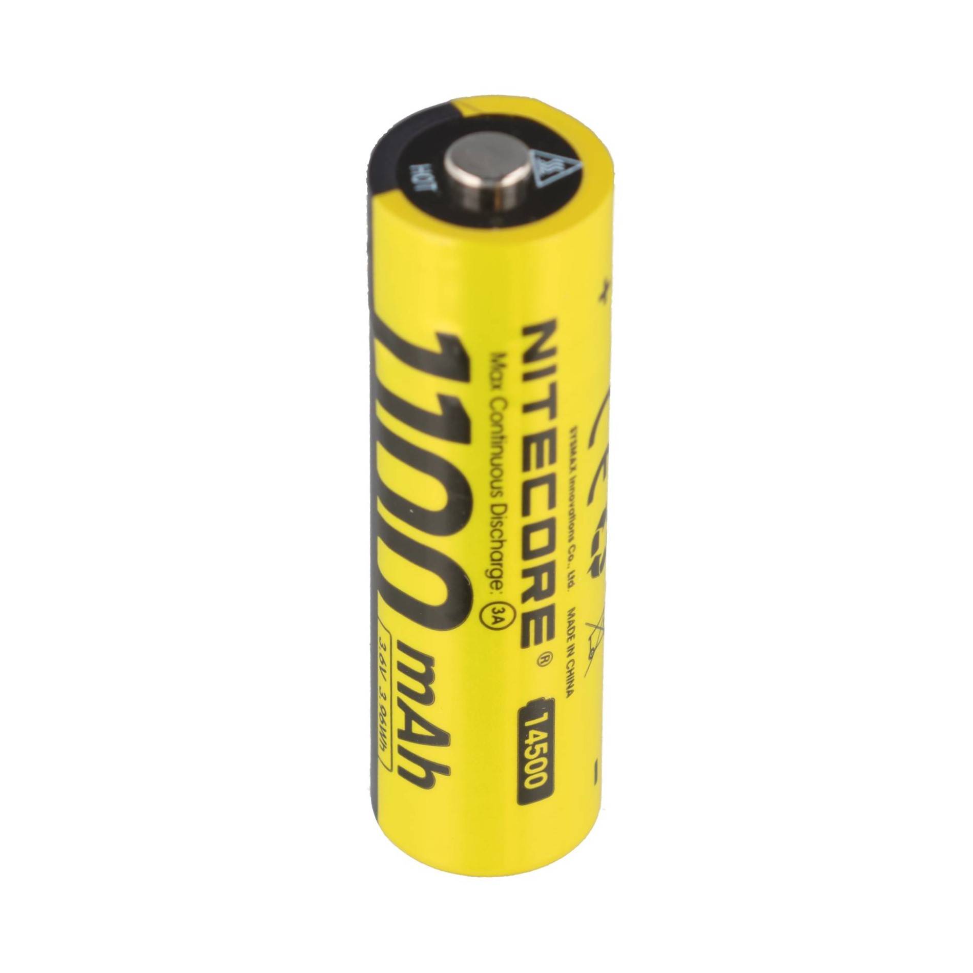 Li-Ion Akku 14500, Typ NL1411R, 3,6V 1100mAh, mit USB-C-Ladeanschluss, 50,3 x 14,5mm