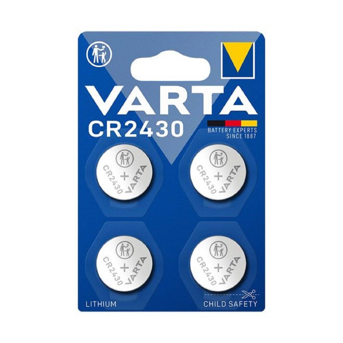 Varta Mikrobatterie Lithium Knopfzelle Rundzelle 4-Pack – Premium-Batterie für Uhren, Kameras und mehr CR2430 290mAh
