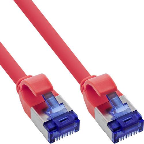 InLine® Patchkabel Slim, Cat.6A, S/FTP, TPE (LSZH) flexibel, PoE, rot, 25m Kabel RJ45 Cat.6A
