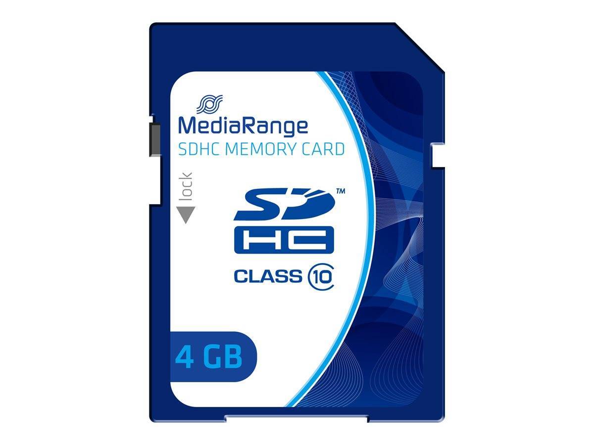 MediaRange SD Card 4GB SDHC CL.10 Multimedia-Technik Micro SD Karten