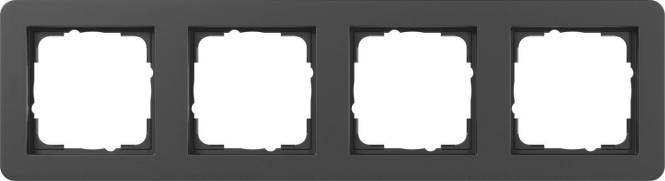GIRA 0214153 Abdeckrahmen 4f Gira E1 Schwarz m Install.Baumaterial Schaltermat/Geb.Steu Schalter