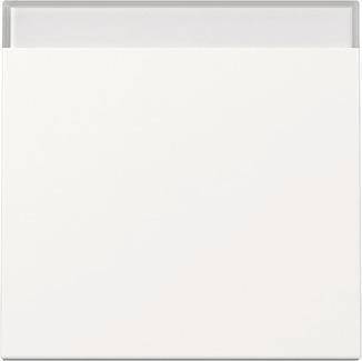 Ein minimalistisches weißes Quadrat mit einem hellgrauen Rand und einer subtilen horizontalen Linie in der Nähe der Oberseite, die an eine einfache, leere Leinwand erinnert.