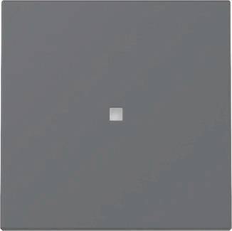 Eine schlichte, quadratische graue Fliese mit einem kleinen, zentrierten Element für dekorative oder funktionale Zwecke.