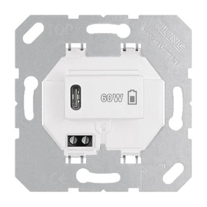 Jung USBPD60CWW USB- USB PD60 C WW Ladegerät PD 1xTyp C alpinweiß Install.Baumaterial Schalter