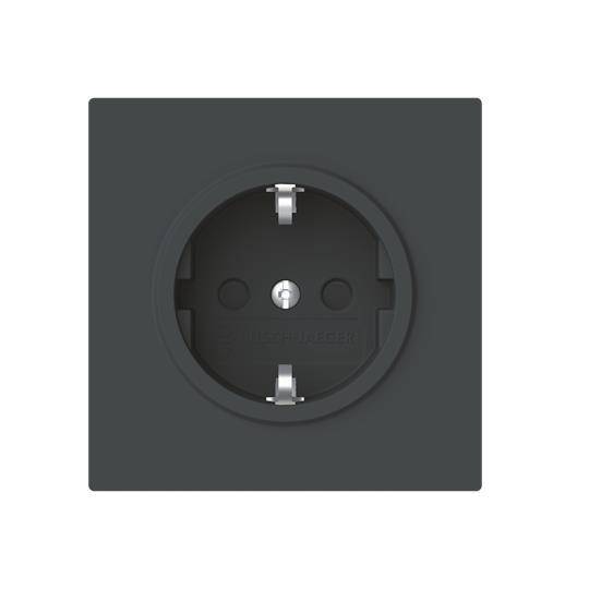 BJ SCHUKO Steckdose Safety+ 20 EUCB-45M schwarz Busch-art linear Install.Baumaterial Schalter
