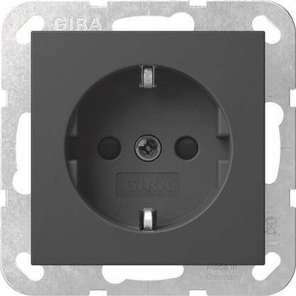 GIRA 4453005 SCHUKO-Steckdose m.Shutter System 55 Schwarz matt (lackiert) Install.Baumaterial