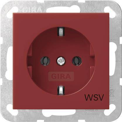 GIRA 4188108 SCHUKO-Steckdose WSV System 55 Rot glänzend Install.Baumaterial Schaltermat/Geb.Steu