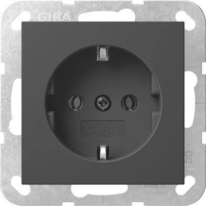 GIRA 4188005 SCHUKO-Steckdose System 55 Schwarz matt (lackiert) Install.Baumaterial Schalter