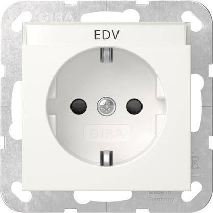GIRA 446203 SCHUKO-Steckdose BSF+Shutter System 55 Reinweiß glänzend Install.Baumaterial Schalter