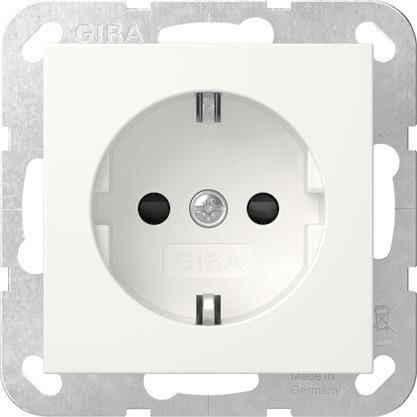 GIRA 475527 SCHUKO-Steckdose m.Shutter o.Krallen System 55 Reinweiß seidenmatt Install.Baumaterial