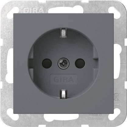 GIRA 445328 SCHUKO-Steckdose m.Shutter System 55 Anthrazit Install.Baumaterial Schaltermat/Geb.Steu