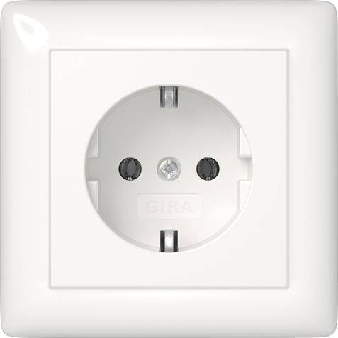 GIRA 444003 SCHUKO-Steckdose Vollplatte Standard 55 Reinweiß glänzend Install.Baumaterial Schalter