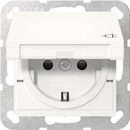 GIRA 441403 SCHUKO-Steckdose KD+Shutter System 55 Reinweiß glänzend Install.Baumaterial Schalter