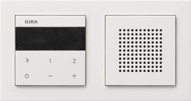 GIRA 232029 UP-Radio IP Lautsprecher+ Rahmen E2 Reinweiß glänzend Install.Baumaterial Schalter