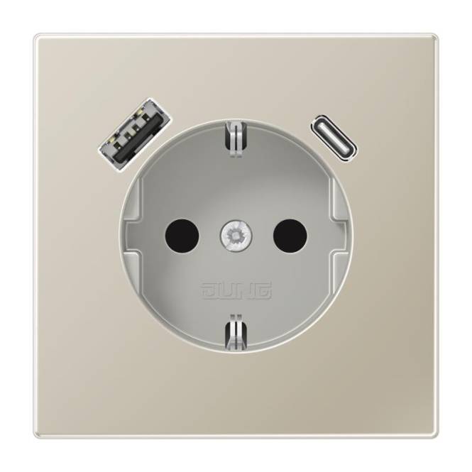 Jung SCHUKO-Steckdose m.USB ES1520-15CA Typ AC Install.Baumaterial Schaltermat/Geb.Steu Schalter