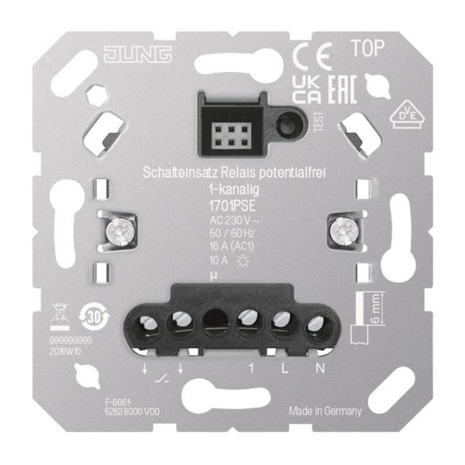 Jung Schalteinsatz Relais 1701PSE potentialfrei 1-kan Install.Baumaterial Schaltermat/Geb.Steu
