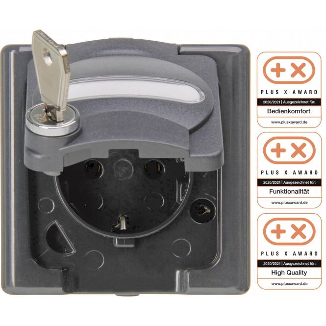 Kopp APWG Blue Electric 1034.1500.0 SCHUKO-Steckdose m. Schl. anthrazit Install.Baumaterial Schalter