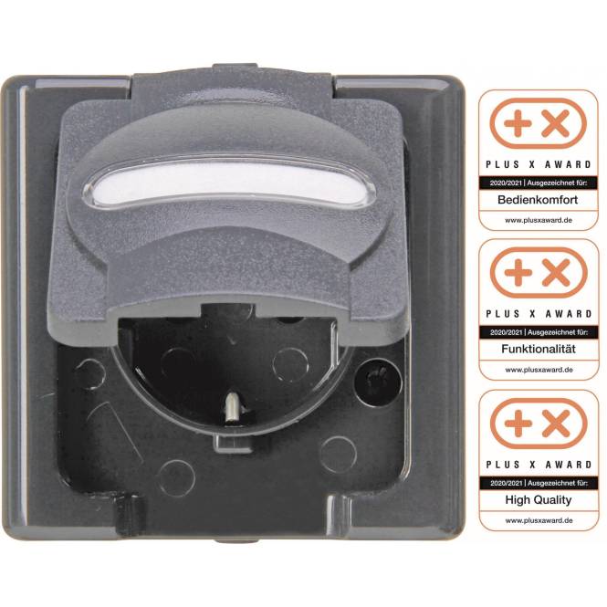 Kopp APWG Blue Electric 1033.1500.7 Schutzkontakt-Steckdose anthrazit Install.Baumaterial Schalter