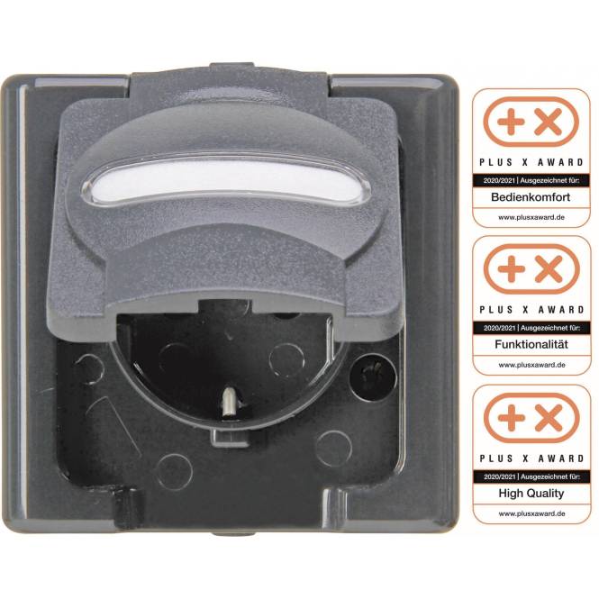 Kopp APWG Blue Electric 1033.1500.7 Schutzkontakt-Steckdose anthrazit Install.Baumaterial Schalter