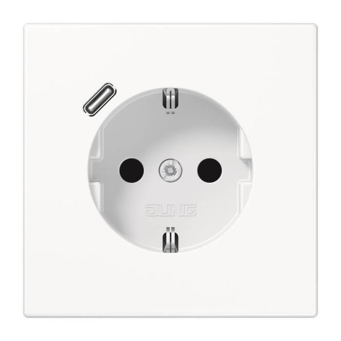 Jung SCHUKOsteckdose m.USB LS1520-18CWW Typ C alpinweiß Install.Baumaterial Schaltermat/Geb.Steu