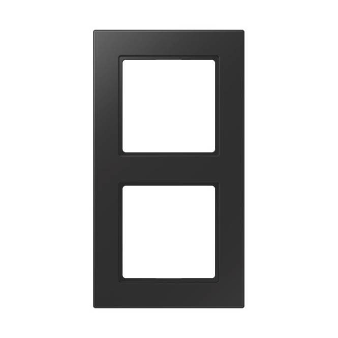 Jung Rahmen 2f A 550 A5582BFSWM graphitschwarz Install.Baumaterial Schaltermat/Geb.Steu Schalter