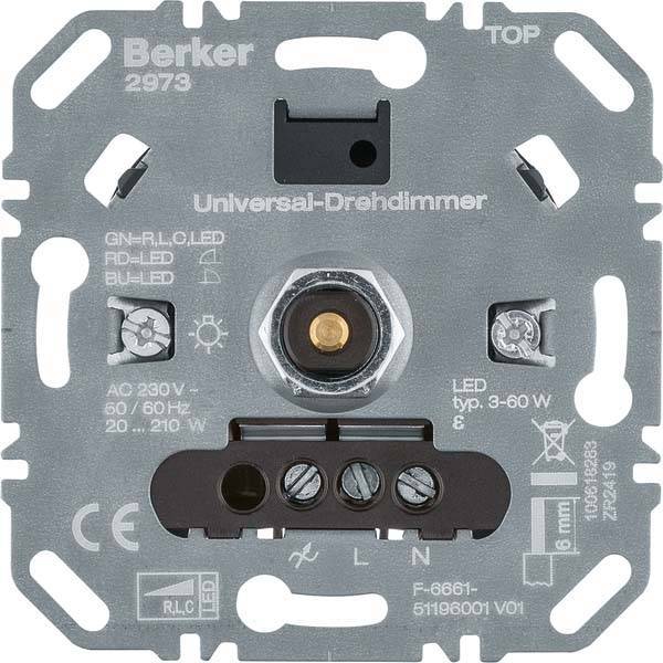 Berker Uni-Drehdimmer (R L C LED) 2973 Lichtst. Install.Baumaterial Schaltermat/Geb.Steu Schalter