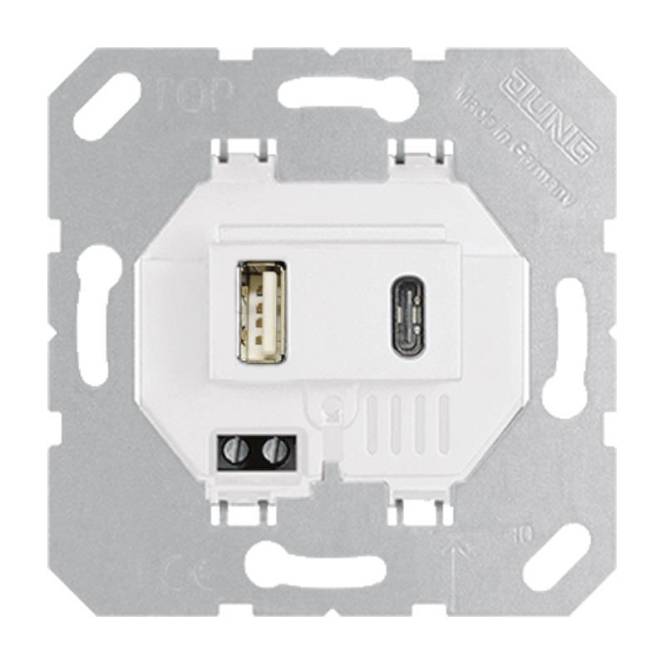 Jung USB-Ladegerät USB15CAWW alpinweiß Install.Baumaterial Schaltermat/Geb.Steu Schalter