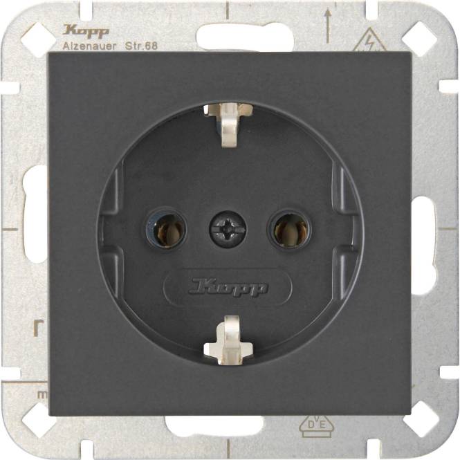 Kopp HK07 Schutzkontakt 949315006 Steckdose anthrazit Install.Baumaterial Schaltermat/Geb.Steu