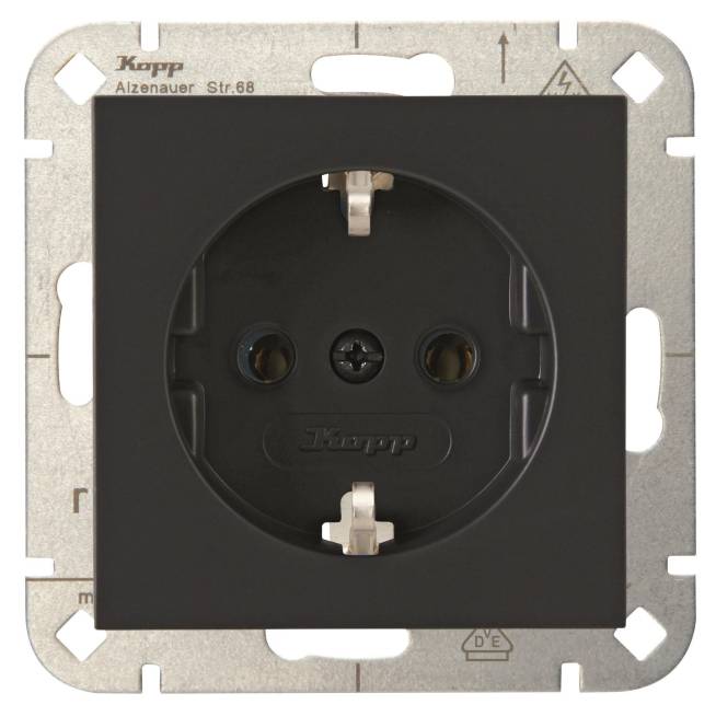 Kopp HK07 Schutzkontakt 949315006 Steckdose anthrazit Install.Baumaterial Schaltermat/Geb.Steu
