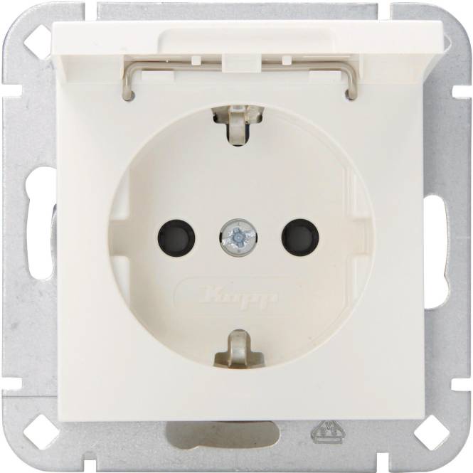 Kopp HK07 Steckdose mit Klapp- 940129002 deckel mit erhöhtem Berührungss Install.Baumaterial