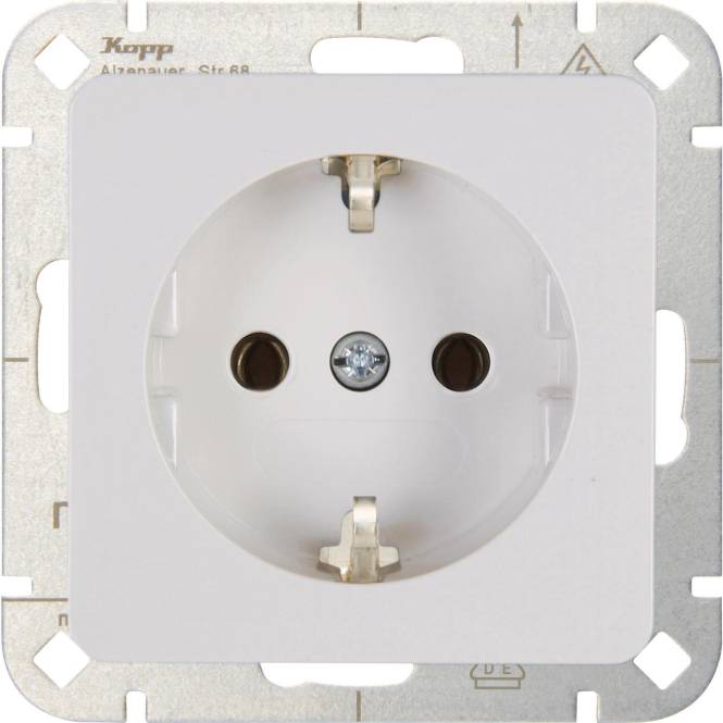 Kopp HK02 Schutzkontakt 914813003 Steckdose arktisweiß Install.Baumaterial Schaltermat/Geb.Steu