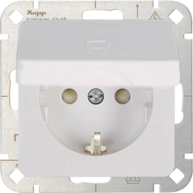 Kopp HK02 Schutzkontakt 914913005 Steckdose m.erhöhtem Berührungss.u Install.Baumaterial Schalter