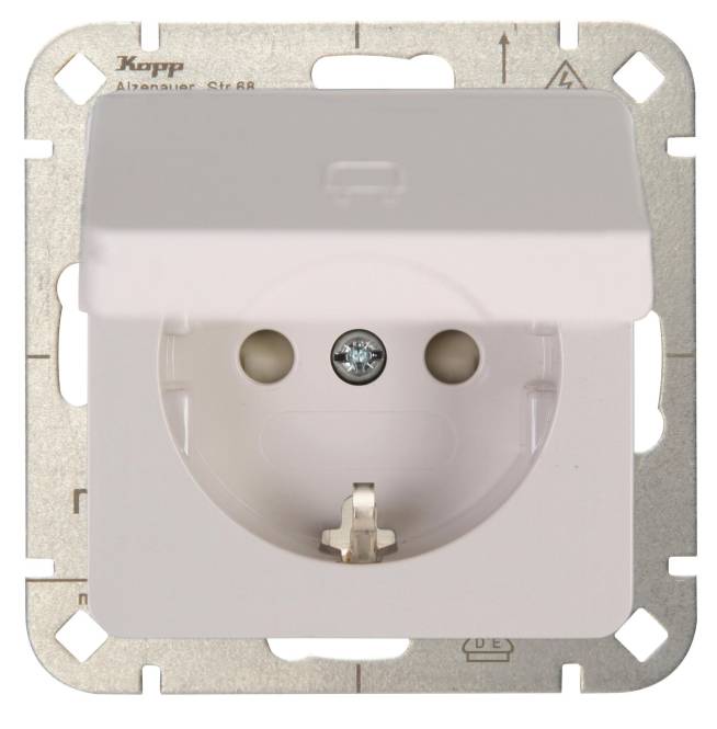 Kopp HK02 Schutzkontakt 914913005 Steckdose m.erhöhtem Berührungss.u Install.Baumaterial Schalter