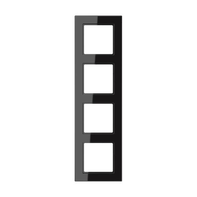 Jung Rahmen 4f.bruchsicher A5584BFSW f.waager.u.senkr.komb. schwarz Install.Baumaterial Schalter