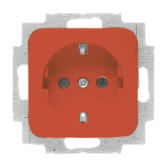 BJ SCHUKO Steckdosen- 20 EUC-217-101 Einsatz rot RAL3020 SI/Reflex Install.Baumaterial Schalter